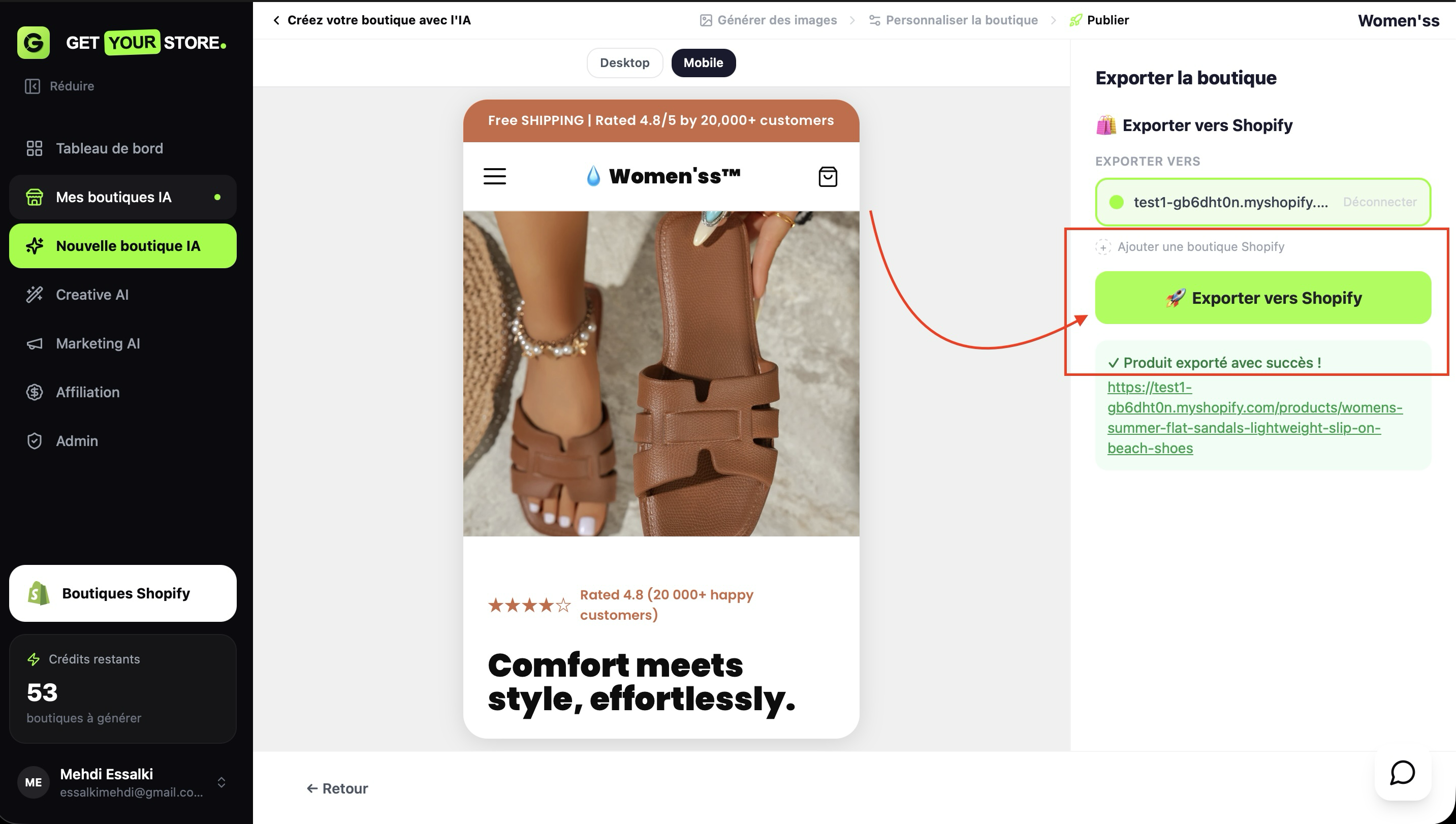 GetYourStore Dashboard
